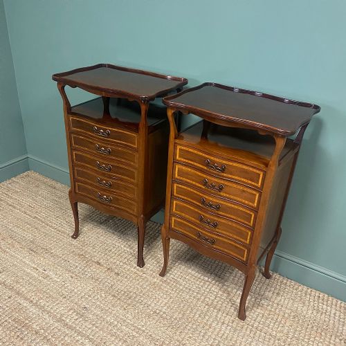 QUALITY PAIR OF ART NOUVEAU ANTIQUE SIDE CABINETS - ADDITIONAL PHOTO 6