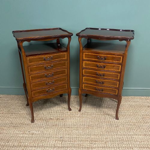 QUALITY PAIR OF ART NOUVEAU ANTIQUE SIDE CABINETS - ADDITIONAL PHOTO 7