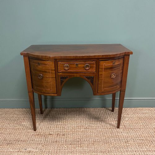 bow fronted regency mahogany antique sideboard - CATEGORY: ANTIQUE SIDEBOARDS - DATED 19TH CENTURY