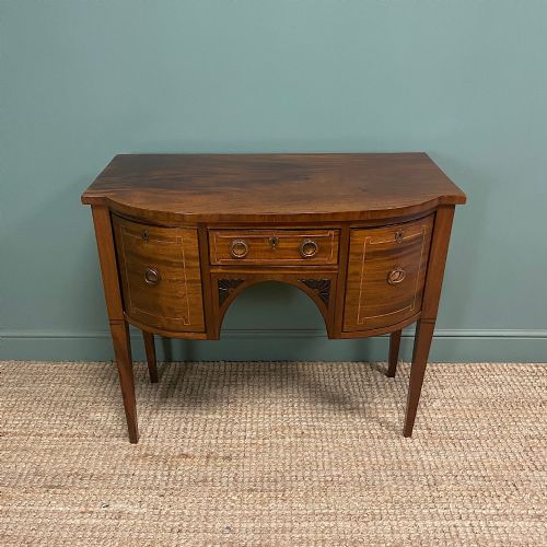 BOW FRONTED REGENCY MAHOGANY ANTIQUE SIDEBOARD - ADDITIONAL PHOTO 2