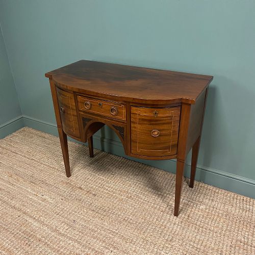 BOW FRONTED REGENCY MAHOGANY ANTIQUE SIDEBOARD - ADDITIONAL PHOTO 3