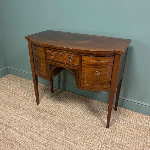 BOW FRONTED REGENCY MAHOGANY ANTIQUE SIDEBOARD - ADDITIONAL PHOTO 4