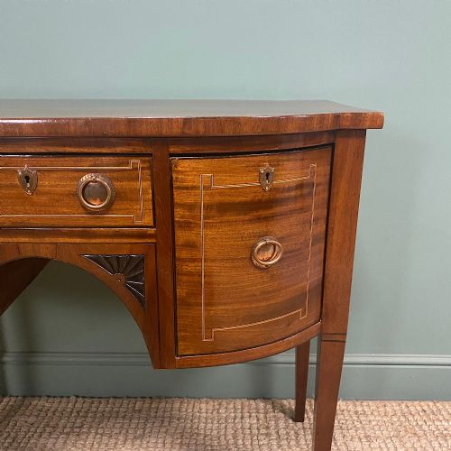 BOW FRONTED REGENCY MAHOGANY ANTIQUE SIDEBOARD - ADDITIONAL PHOTO 6