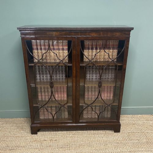 quality edwardian mahogany glazed antique bookcase - CATEGORY: ANTIQUE BOOKCASES - DATED EDWARDIAN