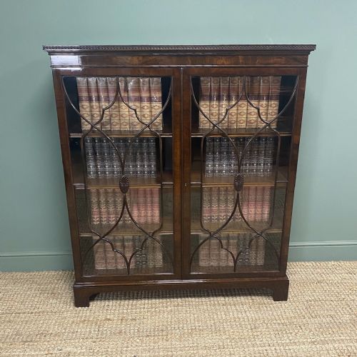 QUALITY EDWARDIAN MAHOGANY GLAZED ANTIQUE BOOKCASE - ADDITIONAL PHOTO 3