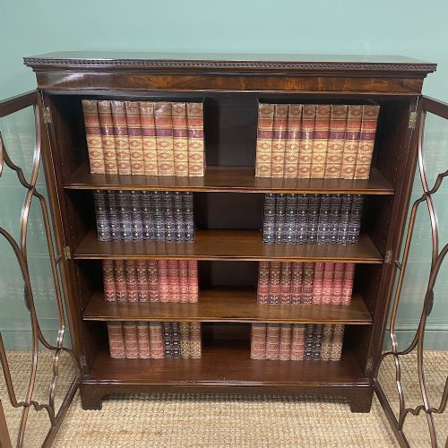 QUALITY EDWARDIAN MAHOGANY GLAZED ANTIQUE BOOKCASE - ADDITIONAL PHOTO 4