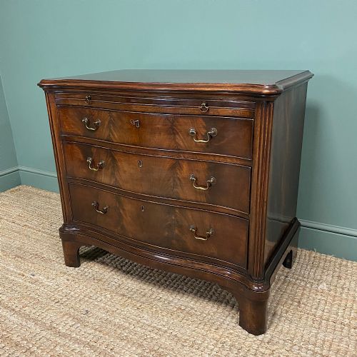 VICTORIAN MAHOGANY SERPENTINE FRONT ANTIQUE CHEST OF DRAWERS - ADDITIONAL PHOTO 1