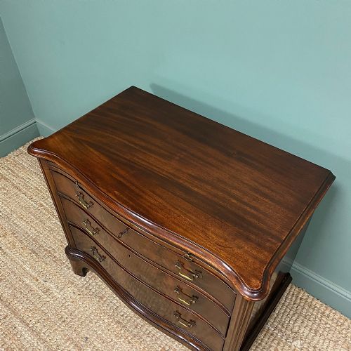 VICTORIAN MAHOGANY SERPENTINE FRONT ANTIQUE CHEST OF DRAWERS - ADDITIONAL PHOTO 3