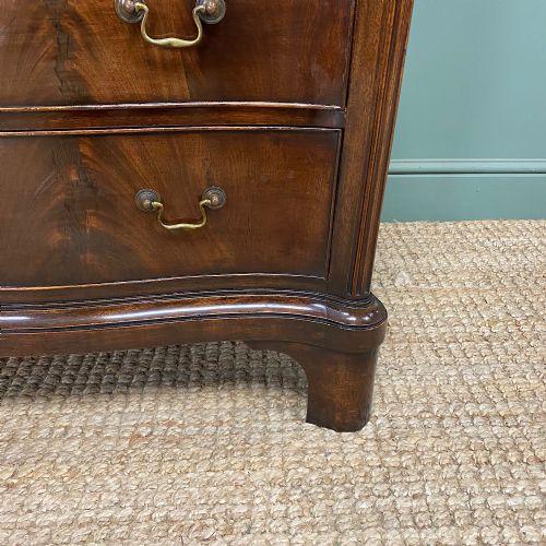 VICTORIAN MAHOGANY SERPENTINE FRONT ANTIQUE CHEST OF DRAWERS - ADDITIONAL PHOTO 5
