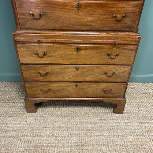 SPECTACULAR GEORGIAN FIGURED MAHOGANY ANTIQUE CHEST ON CHEST - ADDITIONAL PHOTO 1
