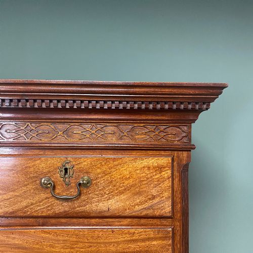 SPECTACULAR GEORGIAN FIGURED MAHOGANY ANTIQUE CHEST ON CHEST - ADDITIONAL PHOTO 7