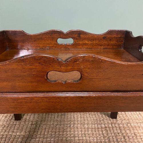 GEORGIAN MAHOGANY BUTLERS TRAY TOP ANTIQUE COFFEE TABLE - ADDITIONAL PHOTO 1