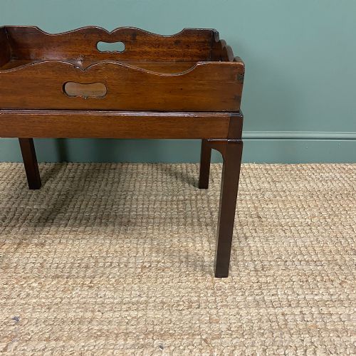 GEORGIAN MAHOGANY BUTLERS TRAY TOP ANTIQUE COFFEE TABLE - ADDITIONAL PHOTO 2