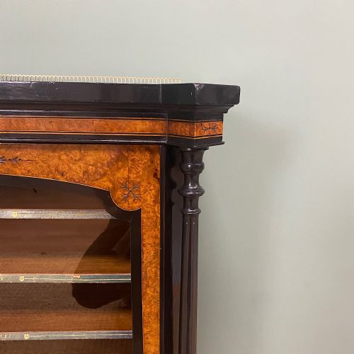 SPECTACULAR BURR WALNUT VICTORIAN ANTIQUE MUSIC CABINET - ADDITIONAL PHOTO 3