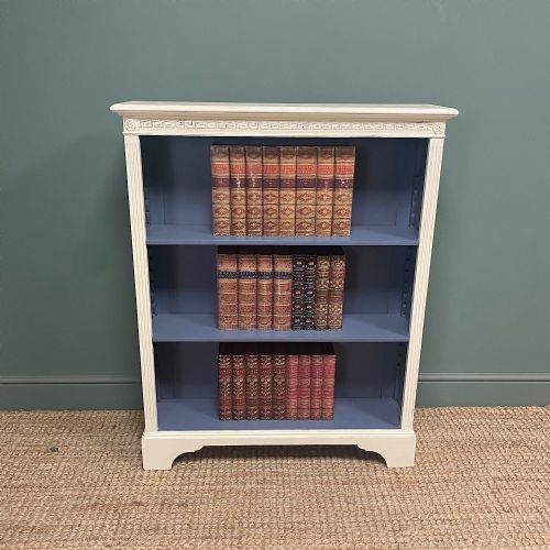 quality victorian painted antique open bookcase - CATEGORY: ANTIQUE BOOKCASES - DATED VICTORIAN
