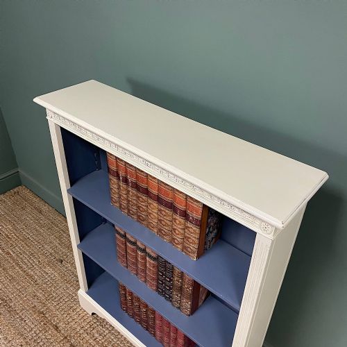 QUALITY VICTORIAN PAINTED ANTIQUE OPEN BOOKCASE - ADDITIONAL PHOTO 1