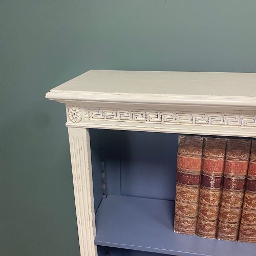 QUALITY VICTORIAN PAINTED ANTIQUE OPEN BOOKCASE - ADDITIONAL PHOTO 4