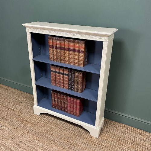QUALITY VICTORIAN PAINTED ANTIQUE OPEN BOOKCASE - ADDITIONAL PHOTO 5