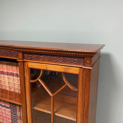 HIGH QUALITY EDWARDIAN FIGURED MAHOGANY ANTIQUE DISPLAY CABINET BOOKCASE - ADDITIONAL PHOTO 1