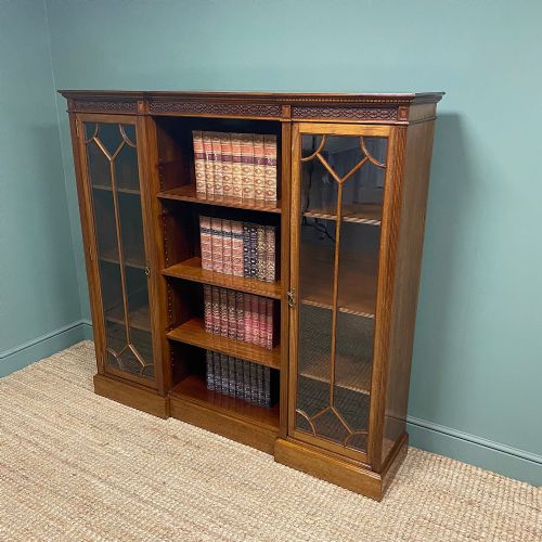 HIGH QUALITY EDWARDIAN FIGURED MAHOGANY ANTIQUE DISPLAY CABINET BOOKCASE - ADDITIONAL PHOTO 3
