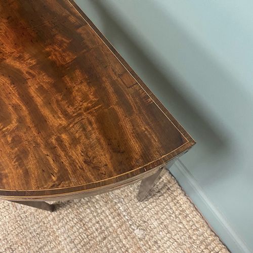 GEORGIAN MAHOGANY DEMI LUNE TEA TABLE CONSOLE TABLE - ADDITIONAL PHOTO 1