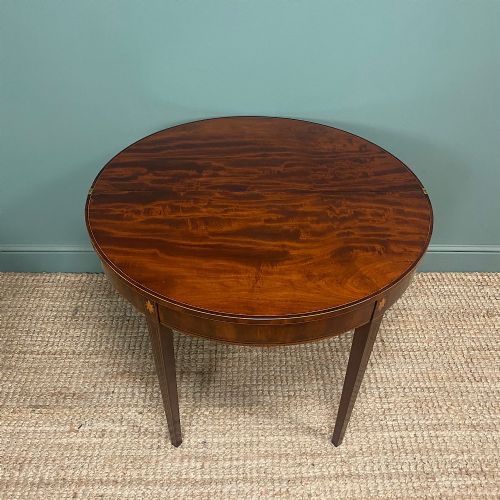 GEORGIAN MAHOGANY DEMI LUNE TEA TABLE CONSOLE TABLE - ADDITIONAL PHOTO 5