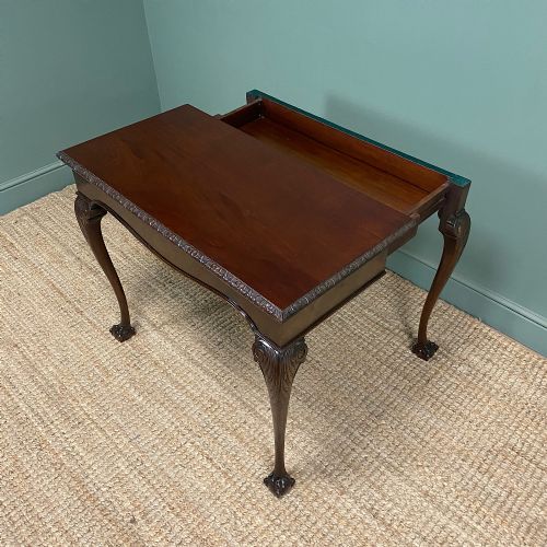 QUALITY EDWARDIAN MAHOGANY ANTIQUES GAMES TABLE - ADDITIONAL PHOTO 5