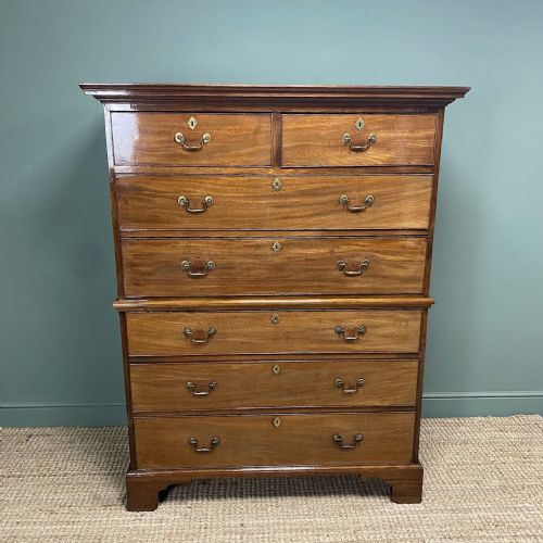 superb quality georgian mahogany antique chest on chest - CATEGORY: ANTIQUE CHEST OF DRAWERS - DATED GEORGIAN