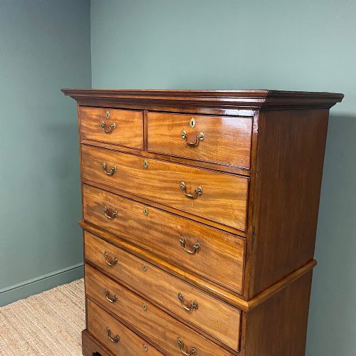 SUPERB QUALITY GEORGIAN MAHOGANY ANTIQUE CHEST ON CHEST - ADDITIONAL PHOTO 2