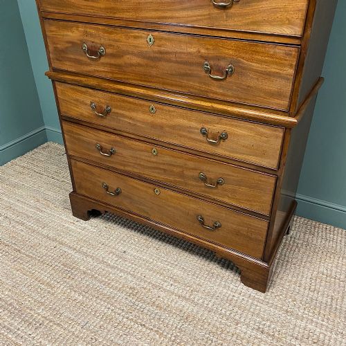 SUPERB QUALITY GEORGIAN MAHOGANY ANTIQUE CHEST ON CHEST - ADDITIONAL PHOTO 3