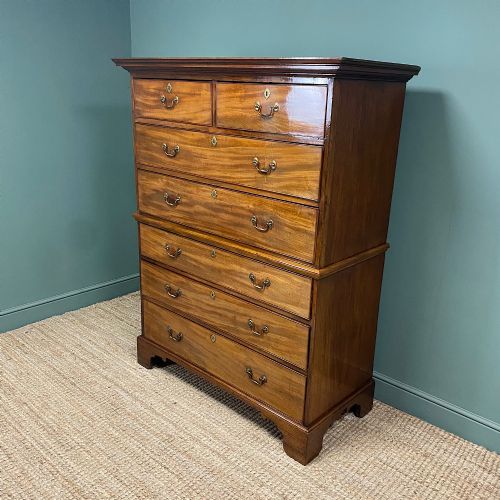 SUPERB QUALITY GEORGIAN MAHOGANY ANTIQUE CHEST ON CHEST - ADDITIONAL PHOTO 6