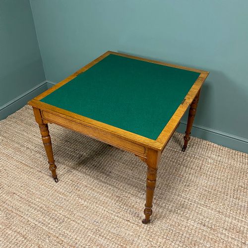 STUNNING OAK VICTORIAN ANTIQUE GAMES TABLE - ADDITIONAL PHOTO 3