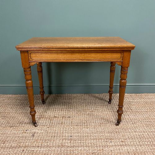 STUNNING OAK VICTORIAN ANTIQUE GAMES TABLE - ADDITIONAL PHOTO 5