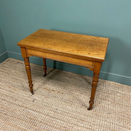 STUNNING OAK VICTORIAN ANTIQUE GAMES TABLE - ADDITIONAL PHOTO 6
