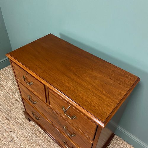 EDWARDIAN MAHOGANY SMALL ANTIQUE CHEST OF DRAWERS - ADDITIONAL PHOTO 4