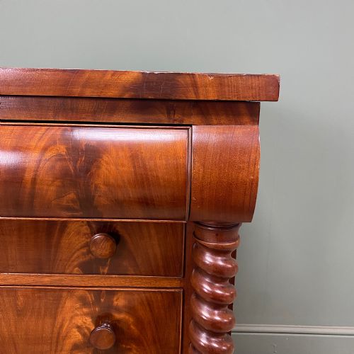 QUALITY VICTORIAN ANTIQUE MAHOGANY CHEST OF DRAWERS - ADDITIONAL PHOTO 4