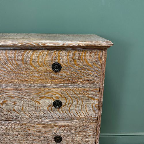 SUPERB QUALITY LIMED OAK ANTIQUE CHEST OF DRAWERS - ADDITIONAL PHOTO 1