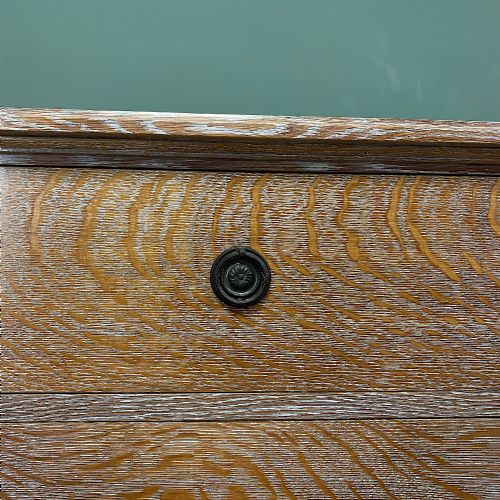 SUPERB QUALITY LIMED OAK ANTIQUE CHEST OF DRAWERS - ADDITIONAL PHOTO 6