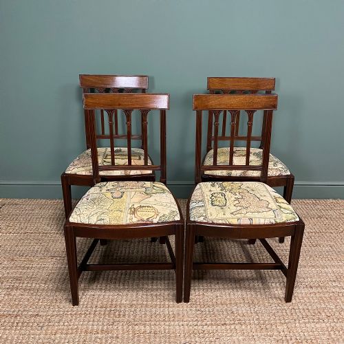 quality georgian mahogany set of four antique dining chairs - CATEGORY: ANTIQUE CHAIRS - DATED GEORGIAN