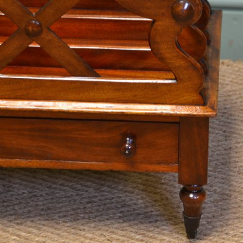 ELEGANT VICTORIAN MAHOGANY ANTIQUE CANTERBURY - ADDITIONAL PHOTO 1
