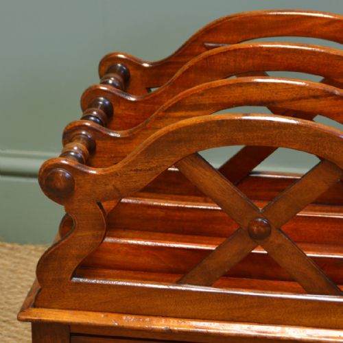 ELEGANT VICTORIAN MAHOGANY ANTIQUE CANTERBURY - ADDITIONAL PHOTO 2