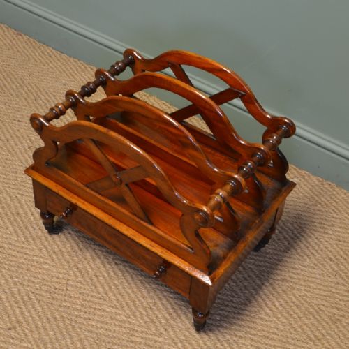 ELEGANT VICTORIAN MAHOGANY ANTIQUE CANTERBURY - ADDITIONAL PHOTO 3
