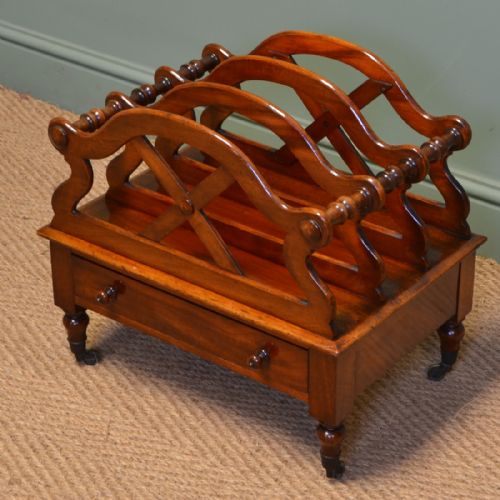 ELEGANT VICTORIAN MAHOGANY ANTIQUE CANTERBURY - ADDITIONAL PHOTO 7