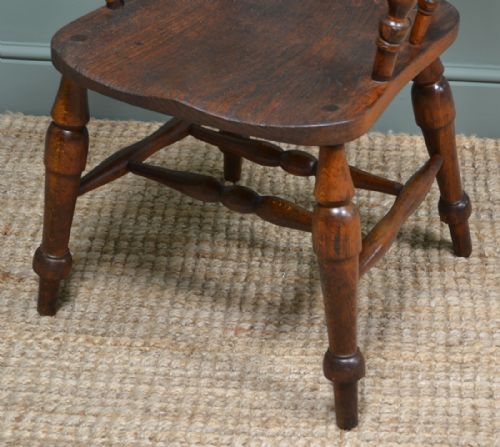 CHUNKY VICTORIAN ELM SMOKERS BOW ANTIQUE ARM CHAIR - ADDITIONAL PHOTO 2