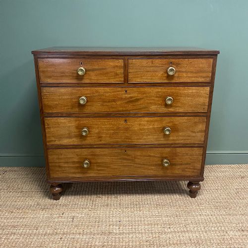 quality regency mahogany antique chest of drawers - CATEGORY: ANTIQUE CHEST OF DRAWERS - DATED REGENCY