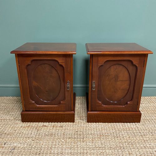 pair of mahogany antique bedside cabinets - CATEGORY: ANTIQUE CUPBOARDS - DATED EDWARDIAN