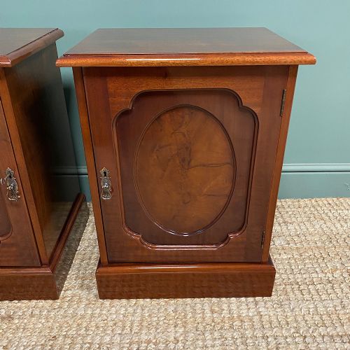 PAIR OF MAHOGANY ANTIQUE BEDSIDE CABINETS - ADDITIONAL PHOTO 2