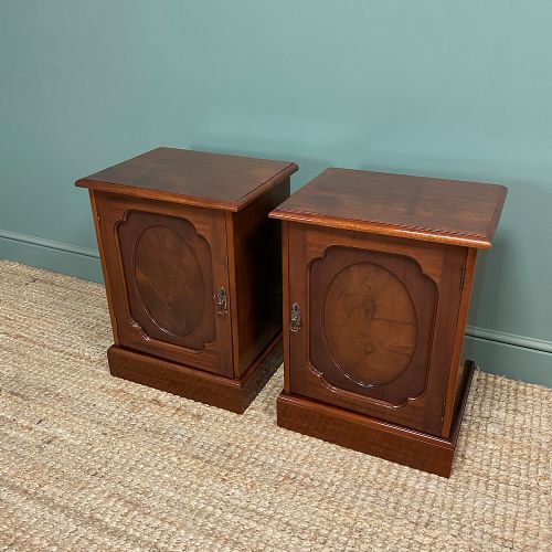 PAIR OF MAHOGANY ANTIQUE BEDSIDE CABINETS - ADDITIONAL PHOTO 4