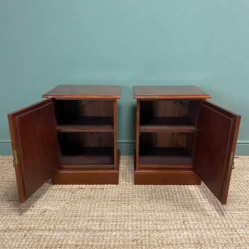 PAIR OF MAHOGANY ANTIQUE BEDSIDE CABINETS - ADDITIONAL PHOTO 5