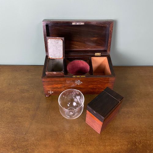 SPECTACULAR REGENCY ROSEWOOD ANTIQUE TEA CADDY - ADDITIONAL PHOTO 1